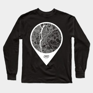 Cairo, Egypt City Map - Travel Pin Long Sleeve T-Shirt